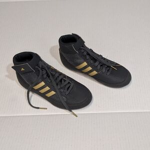 Adidas, 2 1/2 kid shoes, Black and Gold